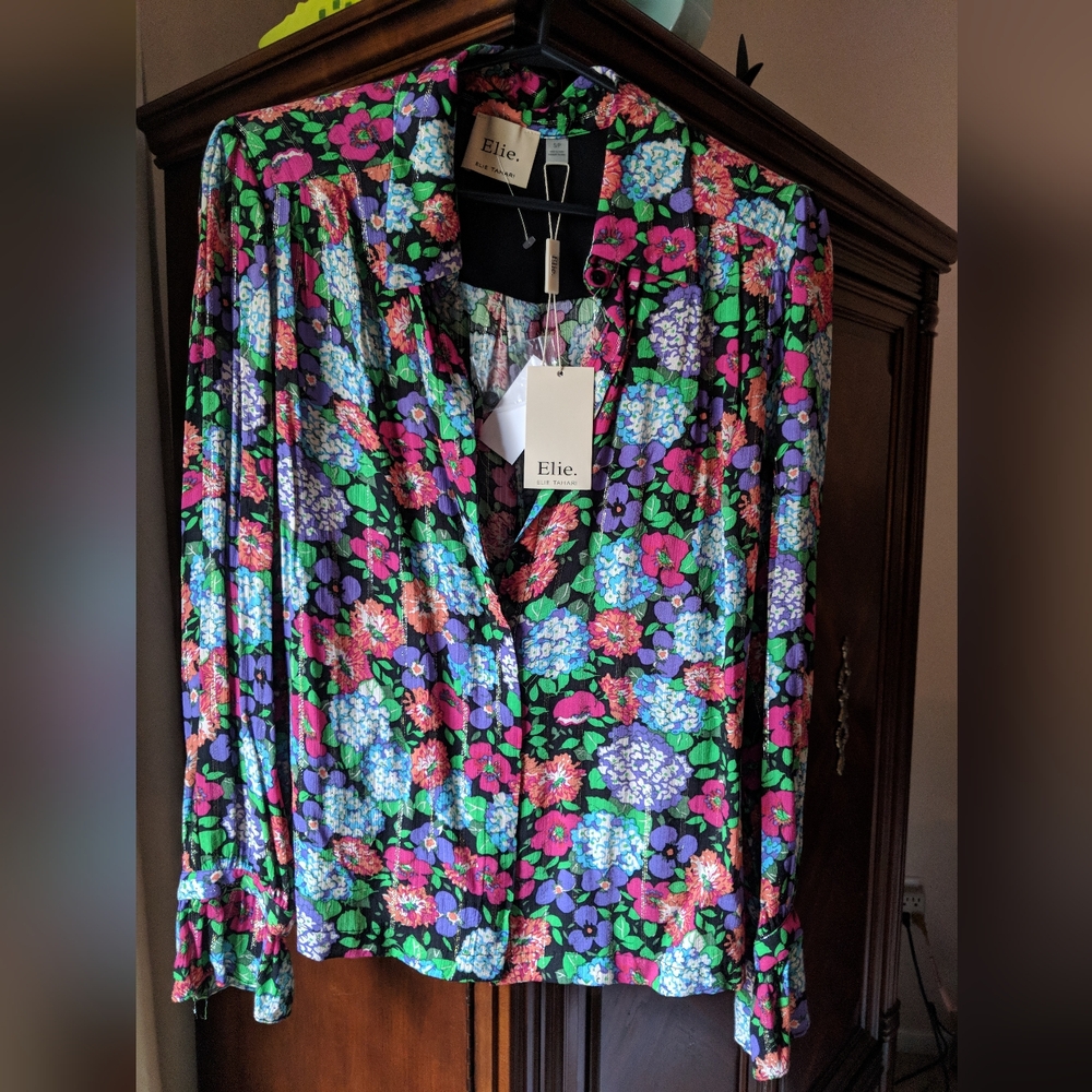 NWT Elie Tahari Floral Blouse - Multicolor (S)